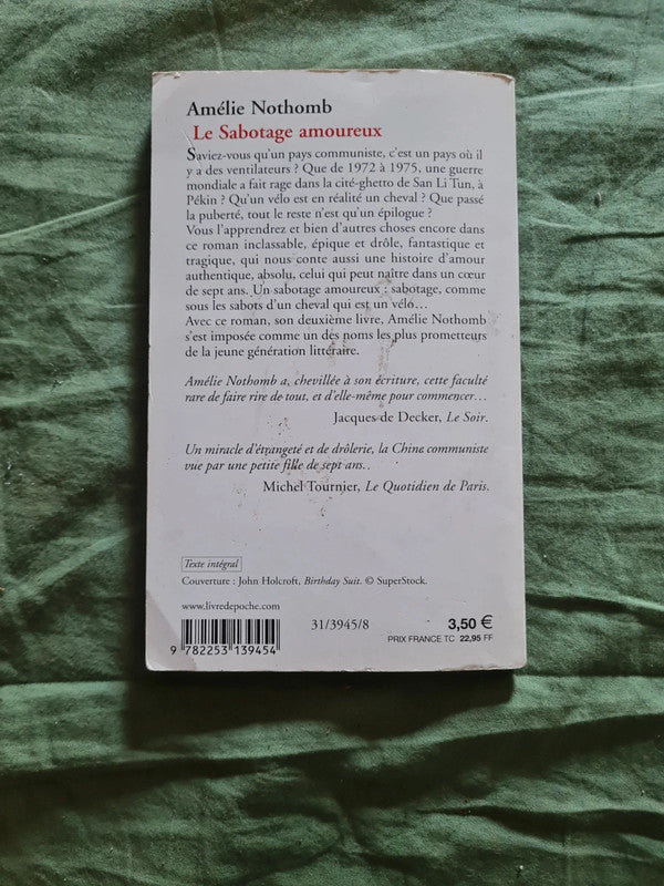 Le sabotage amoureux , Amélie Nothomb