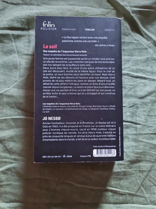 La soif , Jo Nesbo , une enquête de l'inspecteur Harry Hole