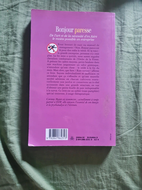 Bonjour Paresse , de l'art et de la nécessité d'en faire le moins possible en entreprise