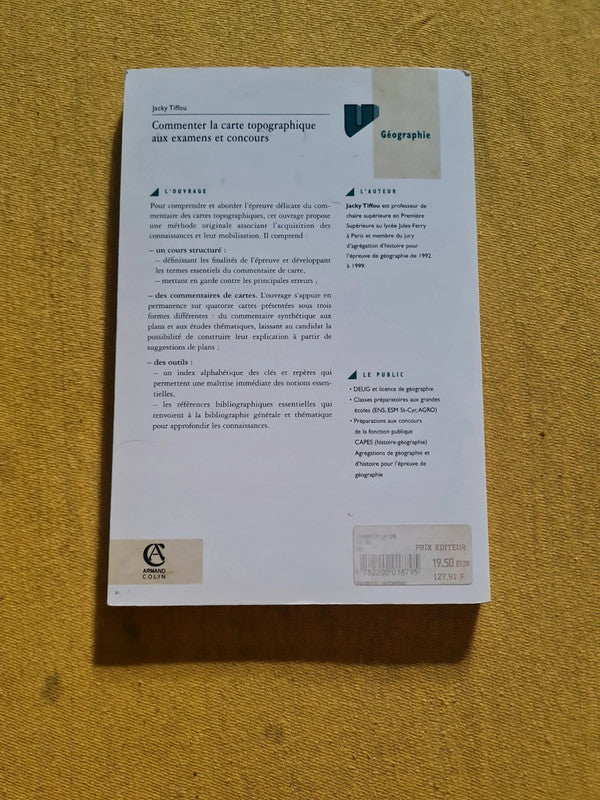 Commenter la carte topographique aux examens et concours,  Jacky Tiffou