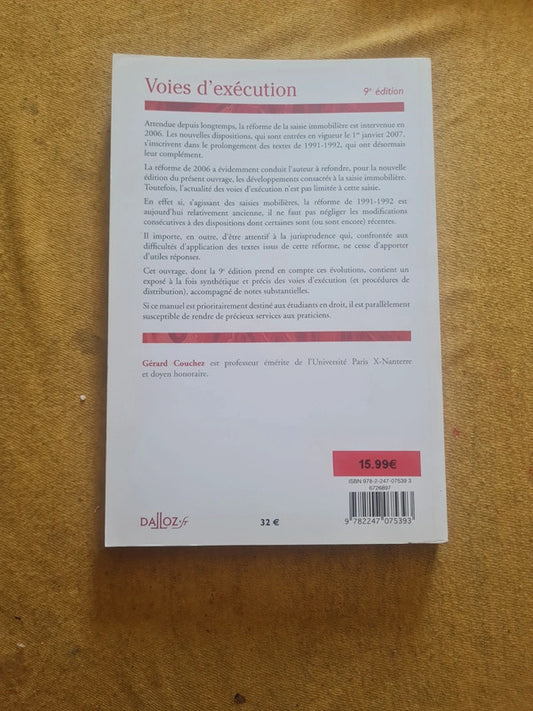 Voies d'exécution 9ème édition,  Gérard Couchez