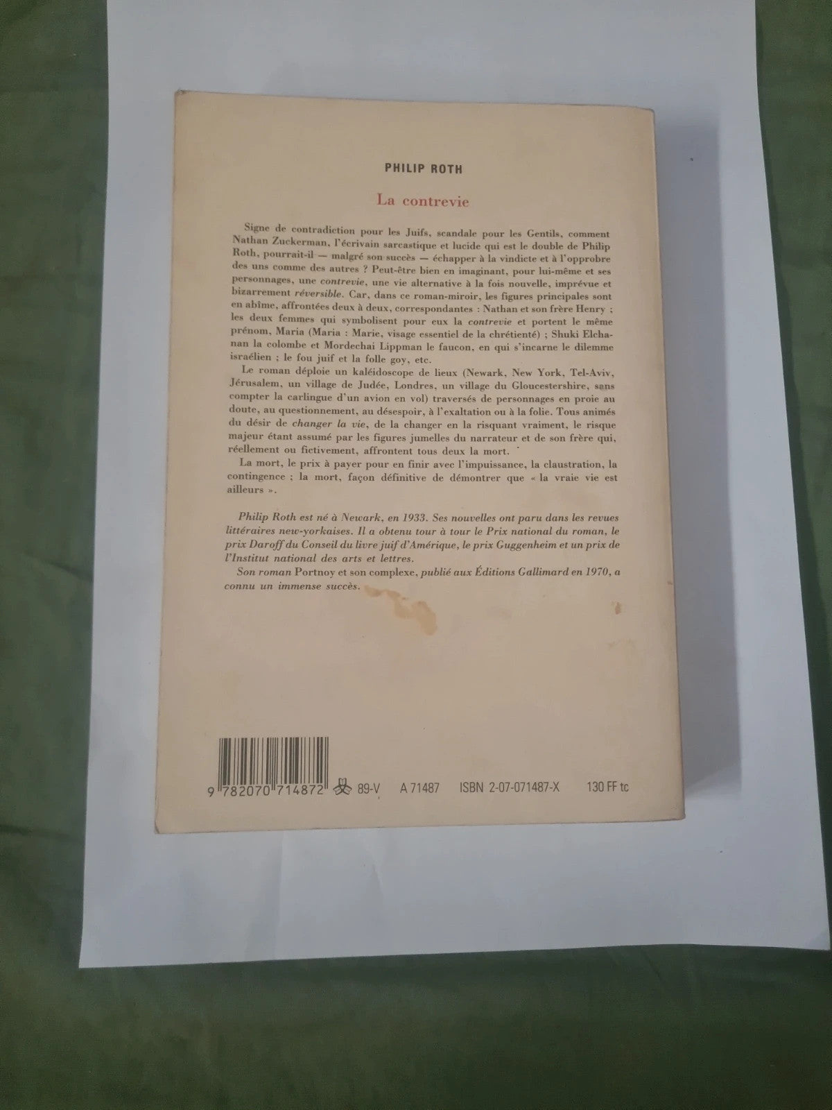 La contrevie Philip Roth