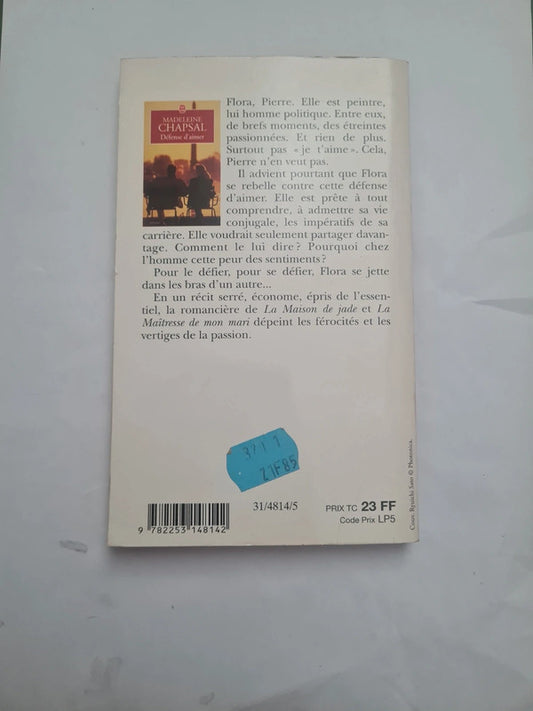 Défense d'aimer,  Madeleine Chapsal