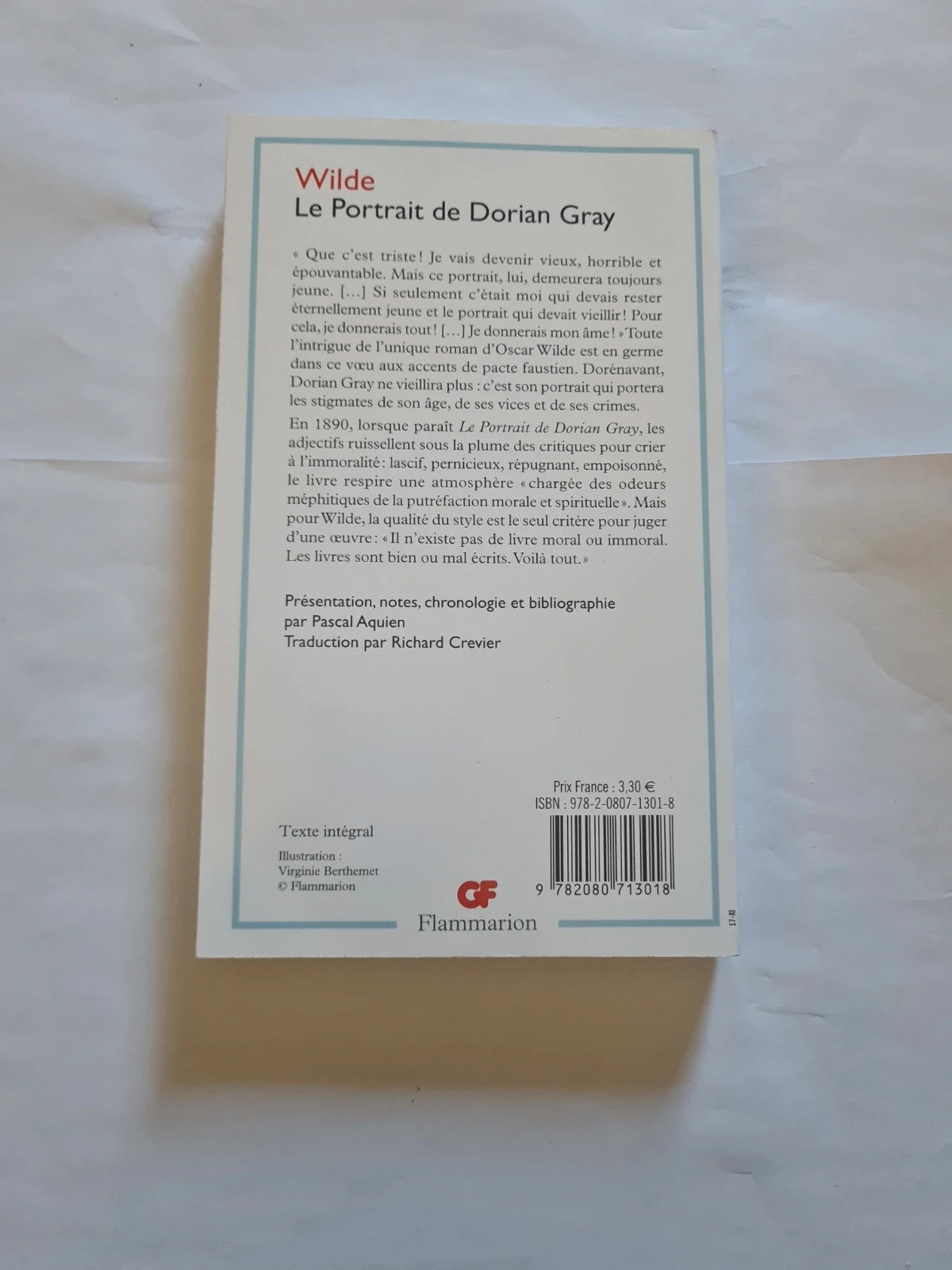 Le portrait de Dorian Gray , Wilde