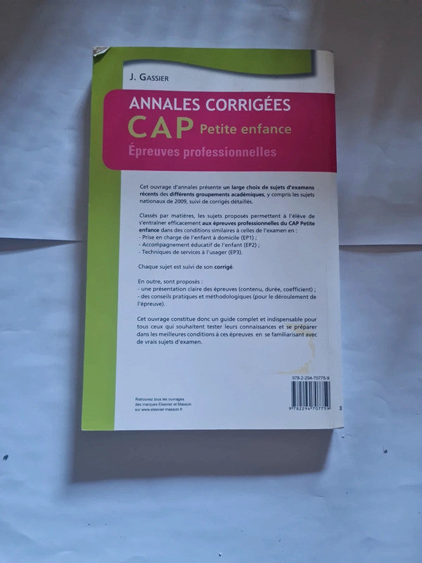 Cap petite enfance , EP 1/2/3 , Annales corrigées