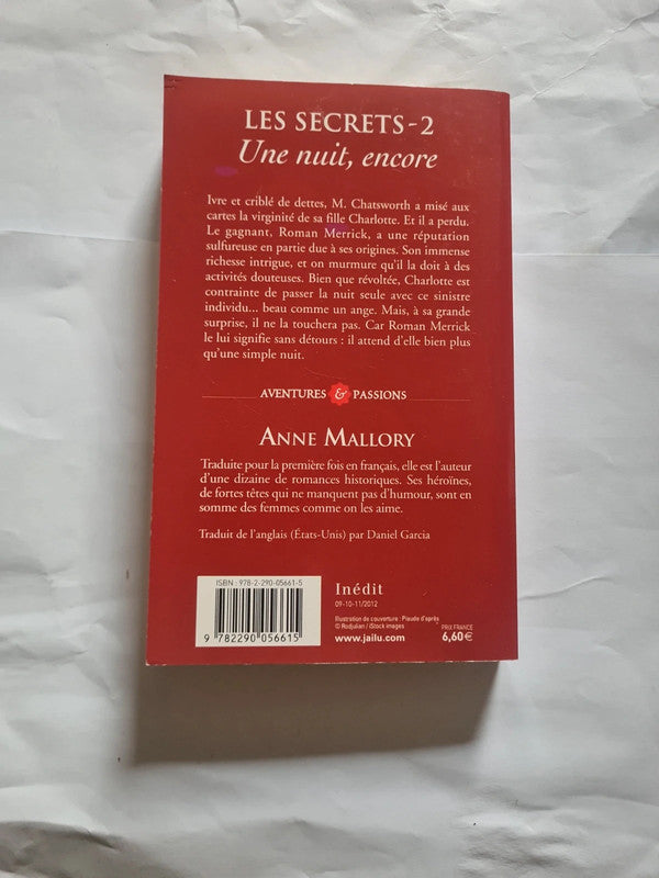Les secrets T2 , une nuit, encore , Anne Mallory
