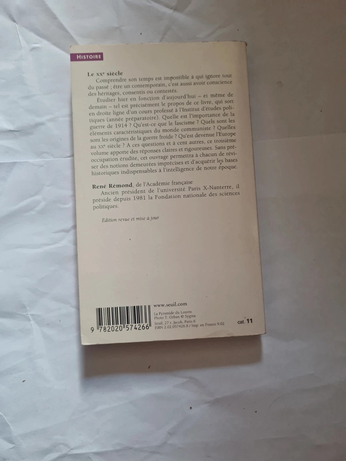 Le xx e siècle de 1914 à nos jours T3 introduction à l'histoire de notre temps, René Remond