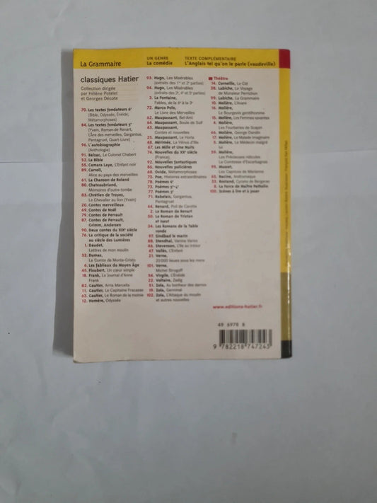 La grammaire, Eugène Labiche , classique Hatier