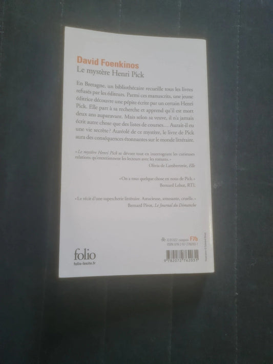 Le mystère Henri Pick , David Foenkinos
