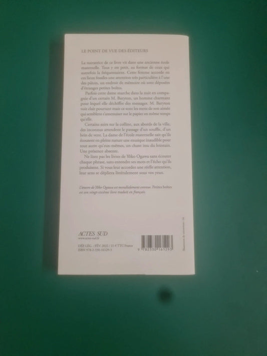 Petites boîtes, Yoko Ogawa traduit du Japonais par Sophie Refle