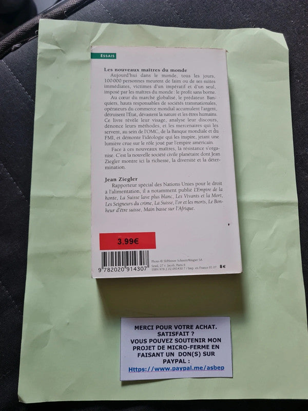 les nouveaux maîtres du monde - et ceux qui leur résistent - jean ziegler
