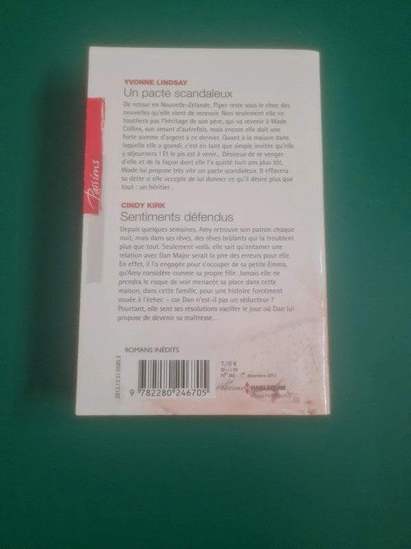 Un pacte scandaleux , Yvonne Lindsay , Sentiments défendus , Cindy Kirk