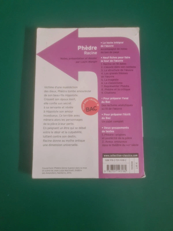 Phèdre 
Racine , classico lycée