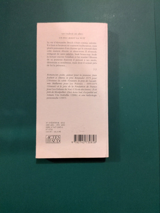 Un peu avant la nuit, Jean Joubert