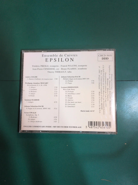 Ensemble De Cuivres Epsilon, J. S. Bach*, S. Barber, L. Bernstein, V. Ewald, W. A. Mozart , A. Soldh