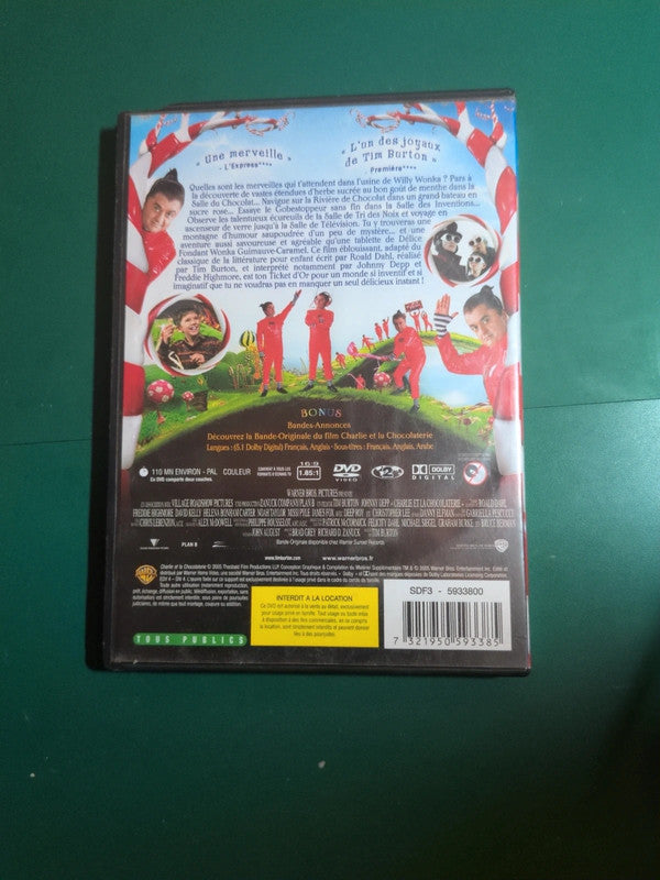 Dvd Charlie et la Chocolaterie de Tim Burton