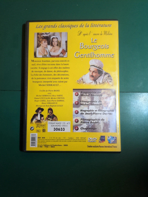 Dvd Le Bourgeois gentilhomme d’après Molière, avec Michel Serrault