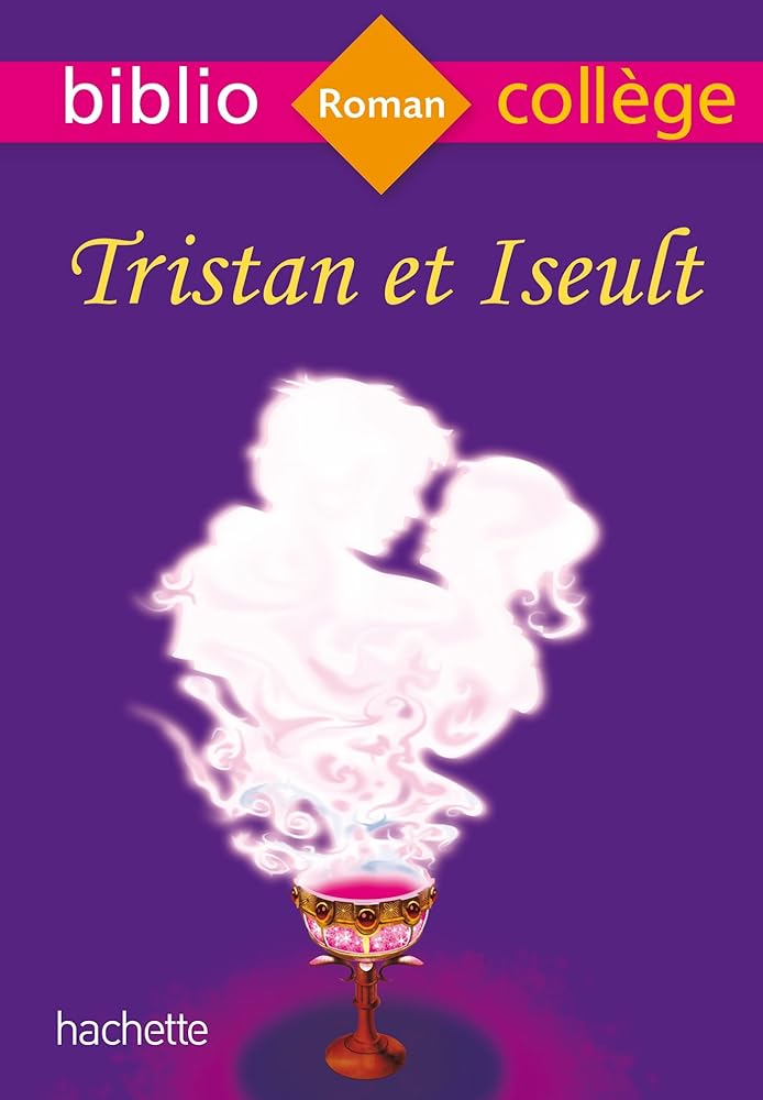 Couverture du livre BiblioCollège Tristan et Iseult, illustrant un philtre d'amour et les silhouettes des amants.