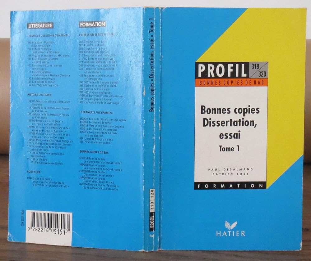 Bon Copies Du Bac Dissertation Essai. Tome 1 cover image