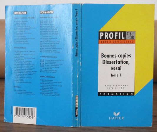 Bon Copies Du Bac Dissertation Essai. Tome 1 cover image