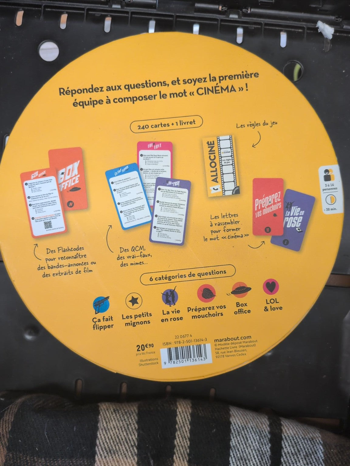 Allociné la boîte à quiz cinéma – vue arrière – comme neuf