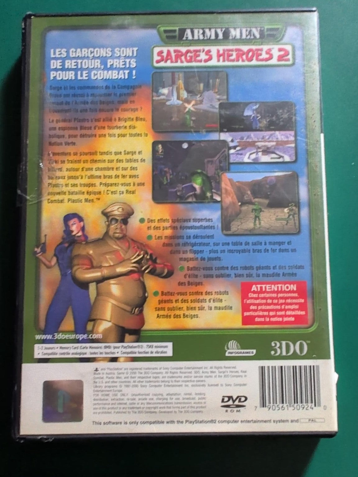 Army Men Sarge's Heroes 2 PS2 PAL - verso