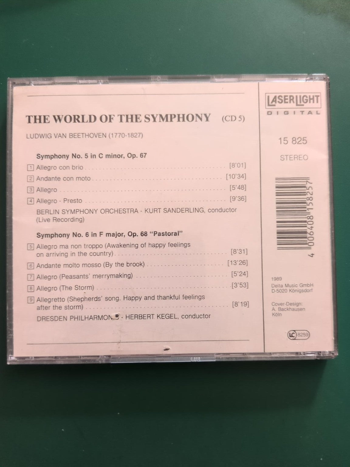 Beethoven Symphonies n°5 et n°6 Pastoral - CD dos et pistes