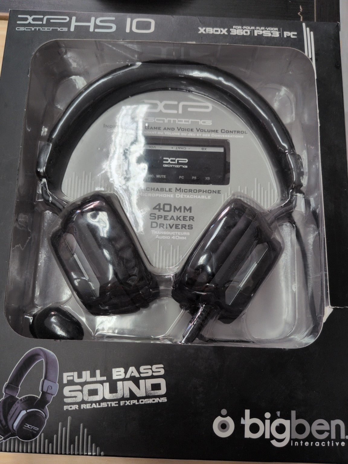 Bigben XHS10 casque gaming Xbox 360 PS3 PC - face avant