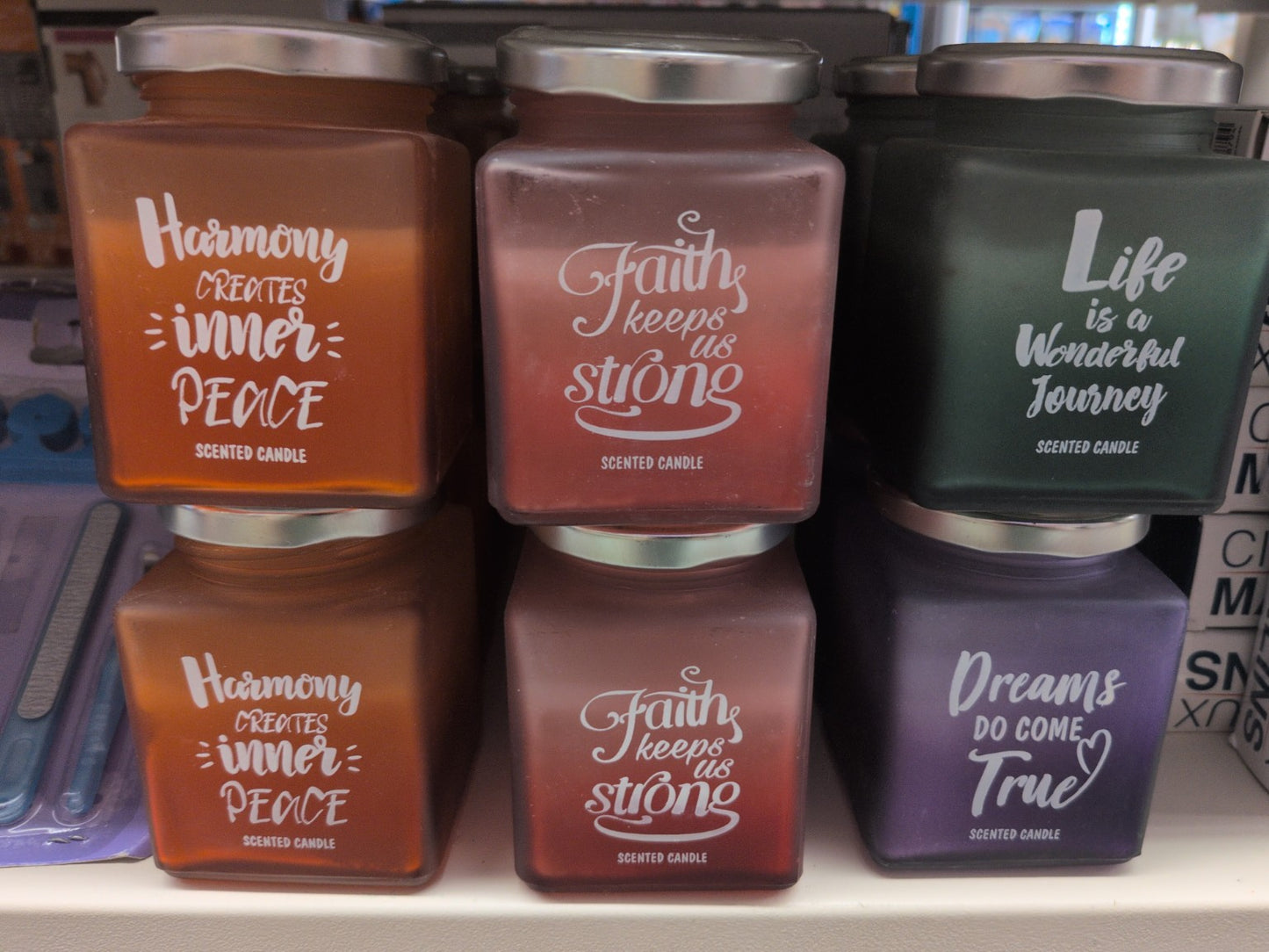 Bougies bocaux parfumées avec variantes couleur
