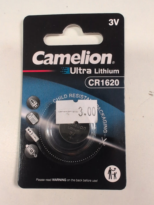 Pile bouton Camelion Ultra Lithium CR1620 3V - face avant