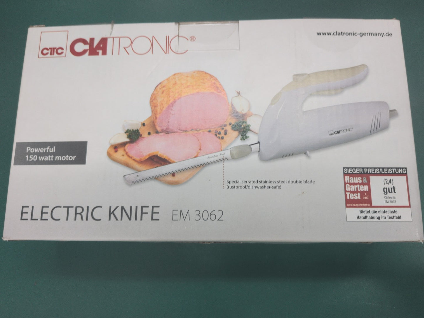 Couteau électrique Clatronic EM 3062 - face de la boîte