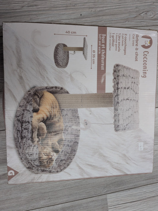 Cocooning arbre à chat doux et chaleureux 40 cm