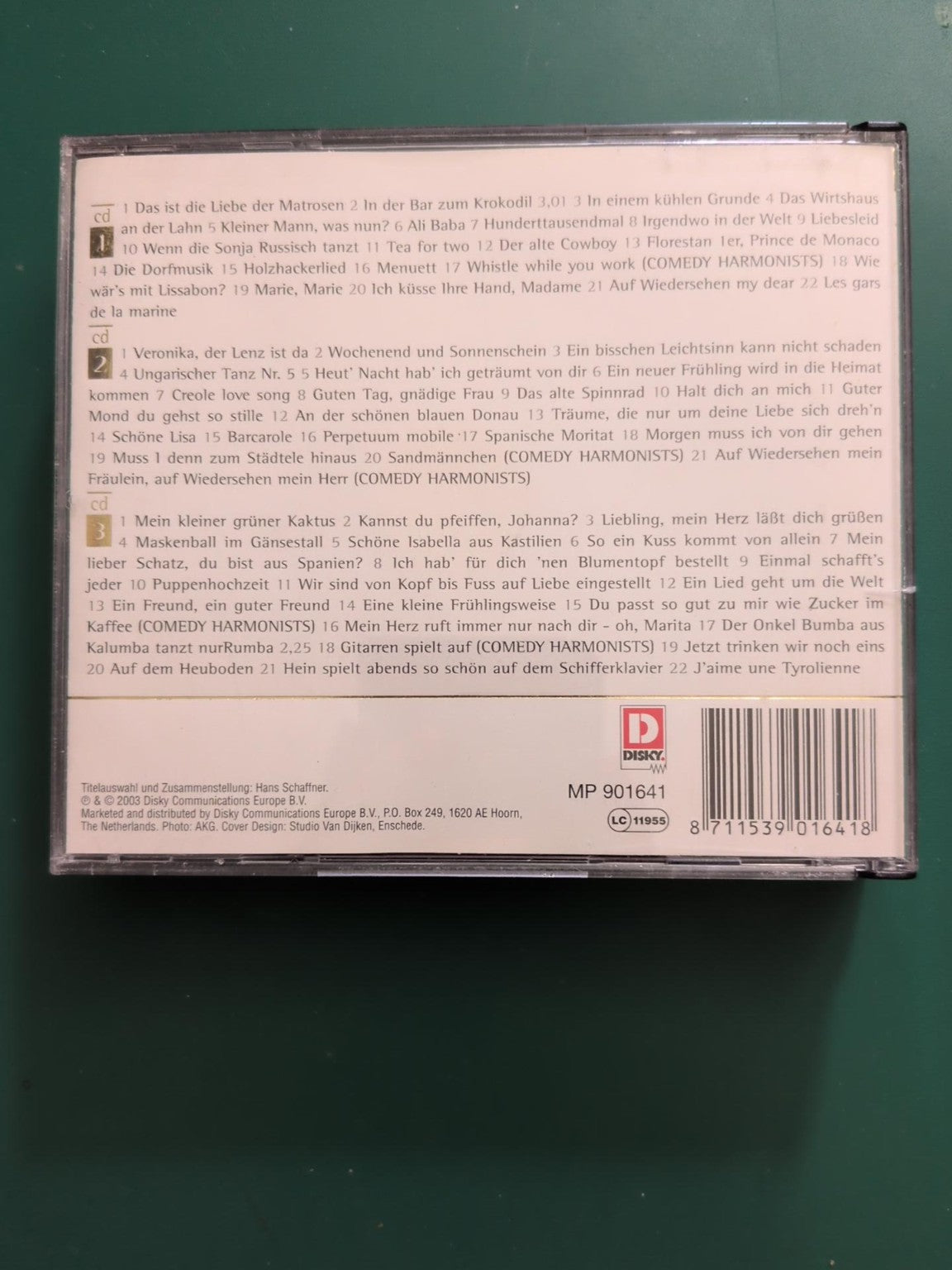 Comedian Harmonists – Golden Greats – coffret 3 CD, face arrière