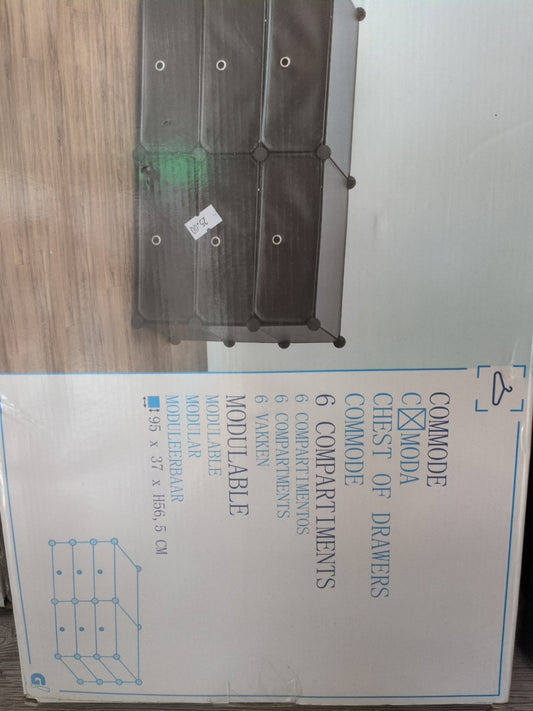 Commode modulable 6 compartiments 95 x 37 x H56,5 cm