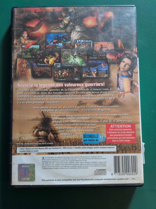 Dynasty Warriors 2 PS2 PAL face arrière
