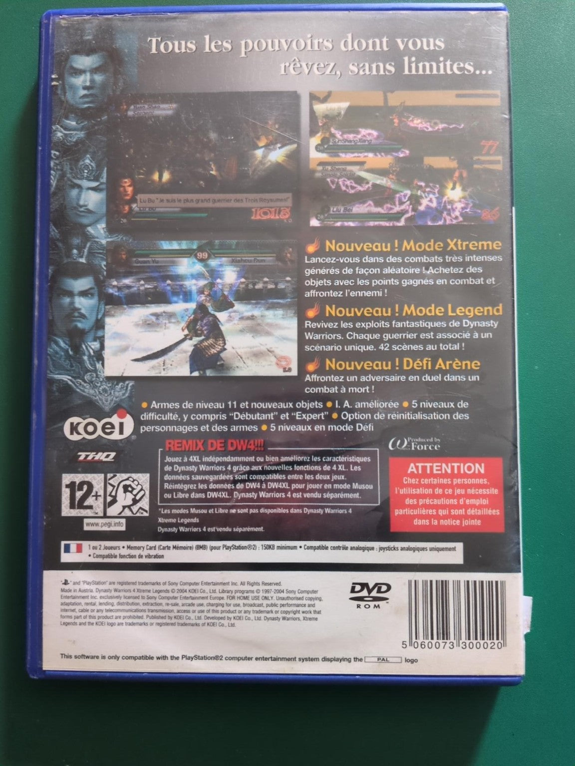 Dynasty Warriors 4 Xtreme Legends - PlayStation 2 PAL - dos