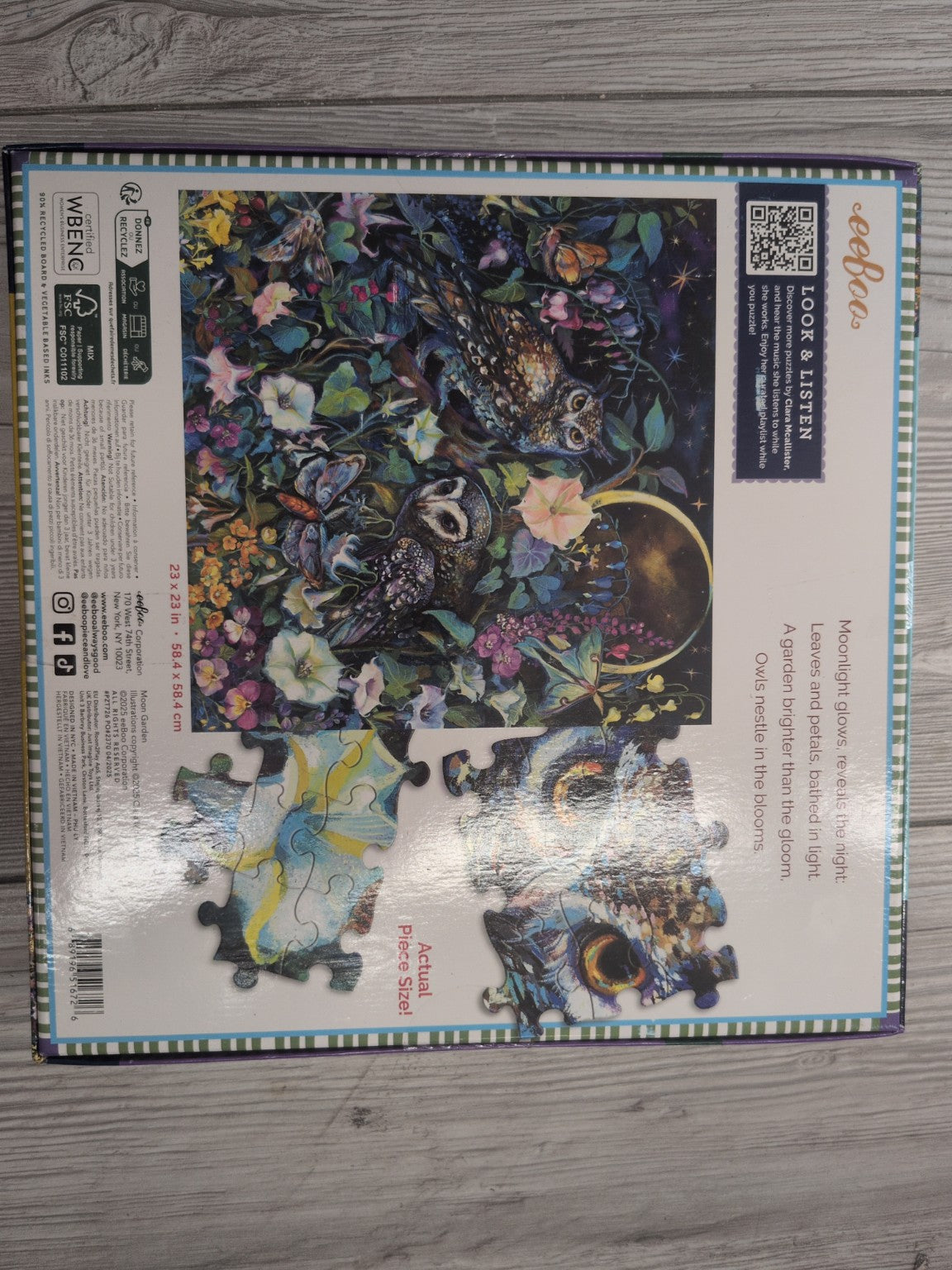 eeBoo Moon Garden puzzle 1000 pièces dos