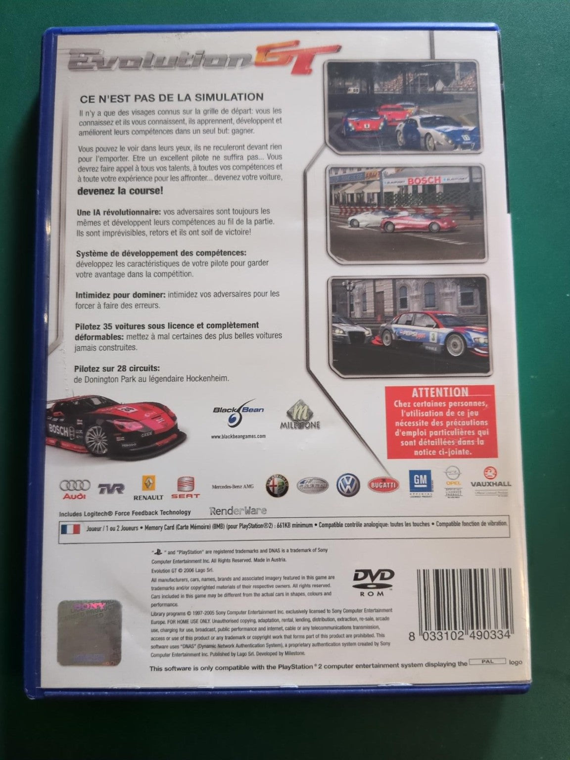 Evolution GT PS2 PAL - face arrière