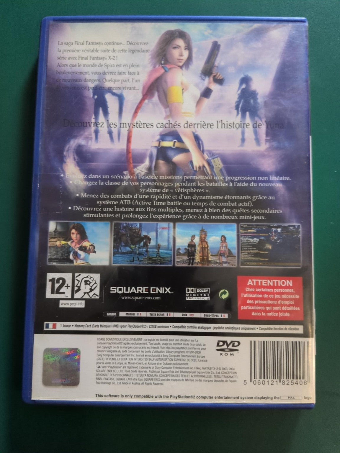 Final Fantasy X-2 PS2 PAL - face arrière