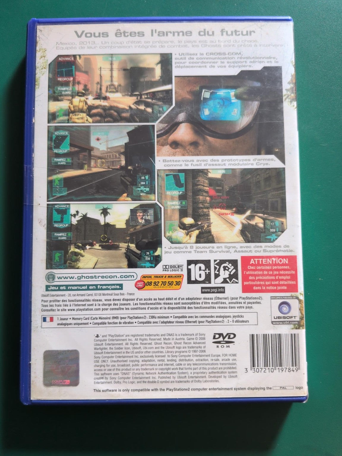 Tom Clancy's Ghost Recon Advanced Warfighter PS2 PAL - face arrière