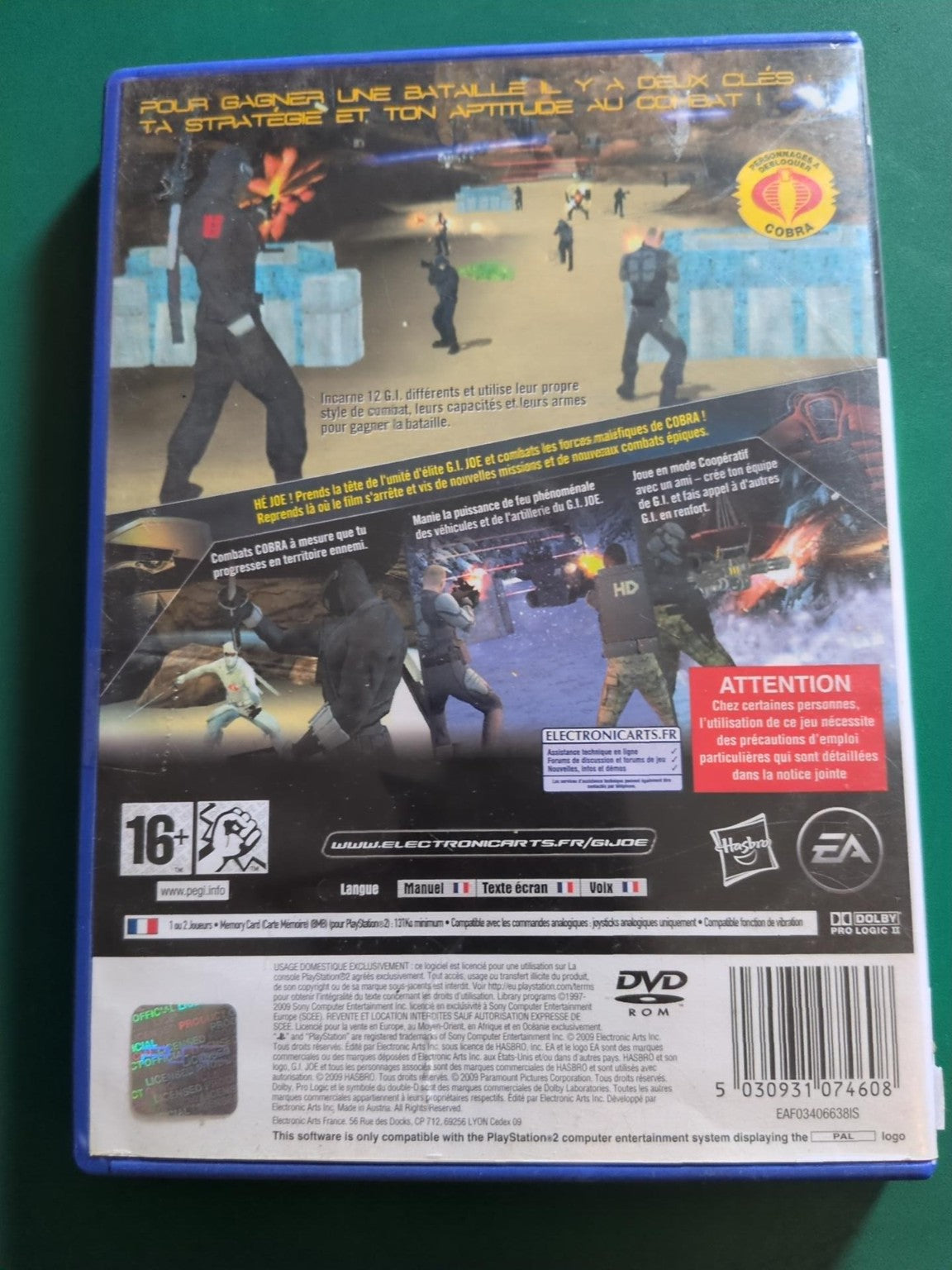 G.I. Joe Le Réveil du Cobra PS2 PAL - verso