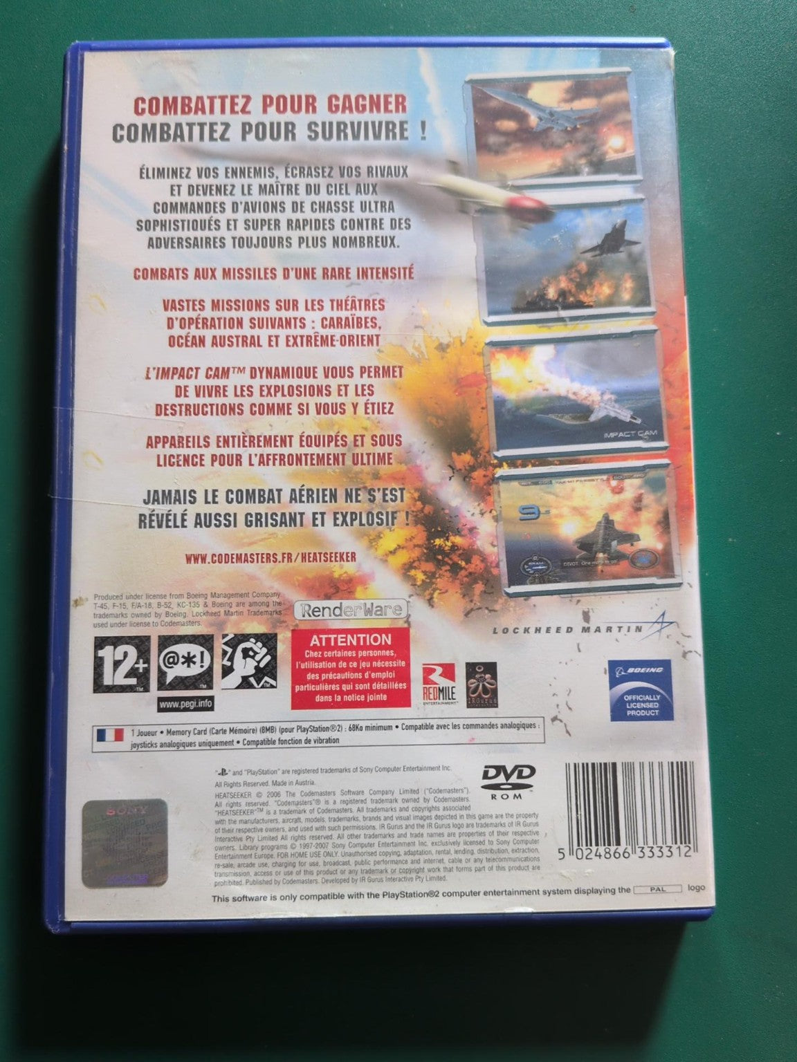 Heatseeker PS2 PAL - face arrière
