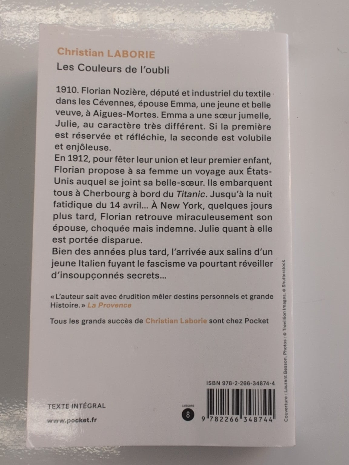 Les Couleurs de l’oubli – Christian Laborie – quatrième de couverture