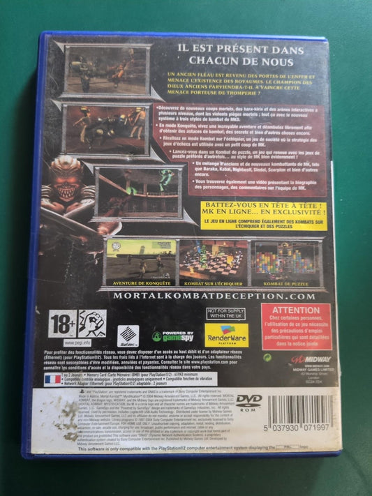 Mortal Kombat Mystification PS2 PAL - face arrière