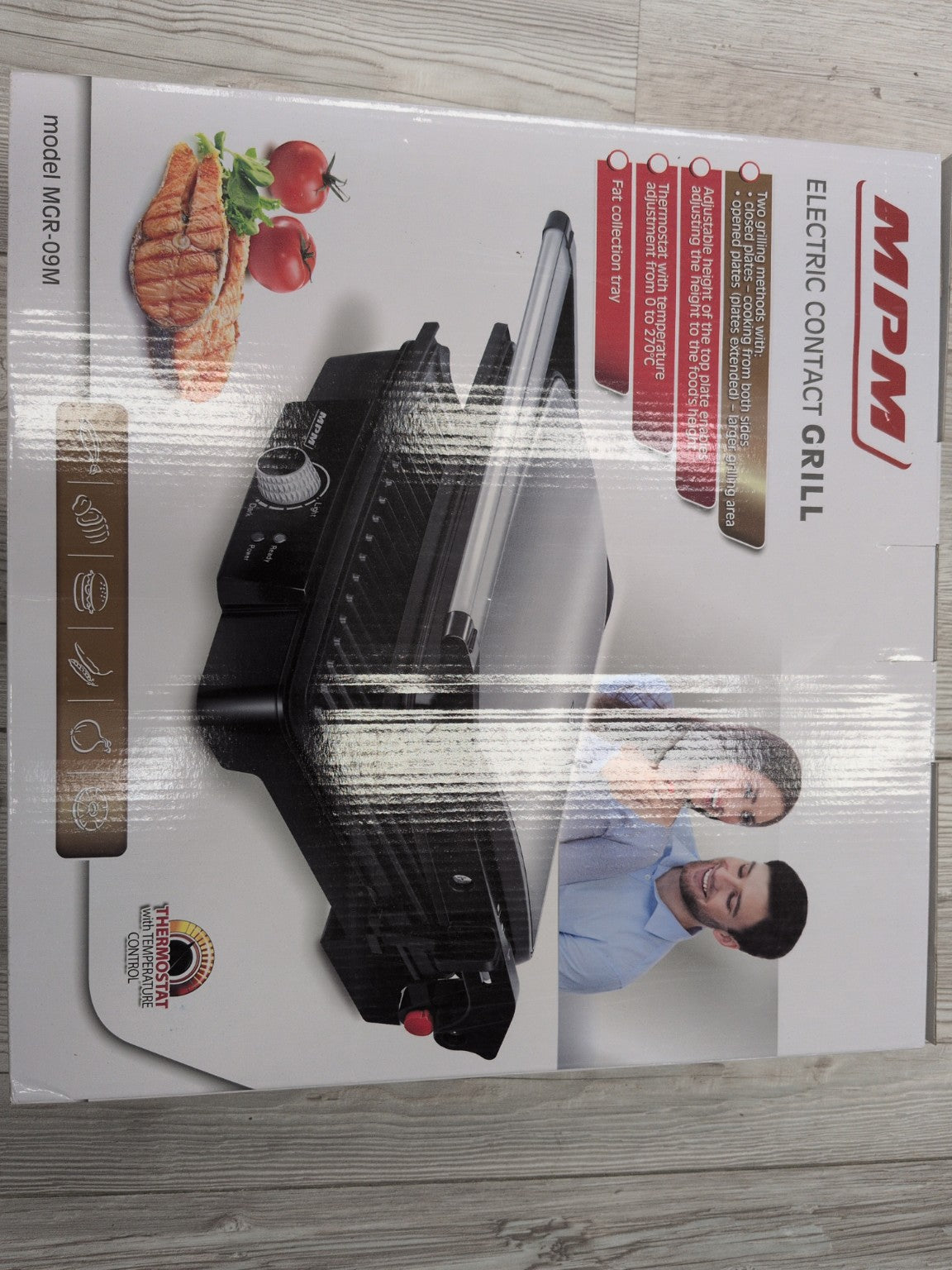 Grill électrique MPM MGR-09M - côté de la boîte