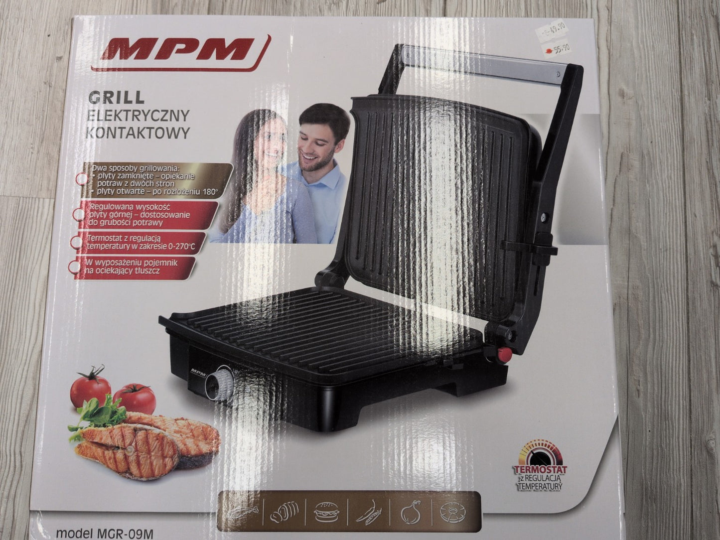 Grill électrique MPM MGR-09M - face de la boîte