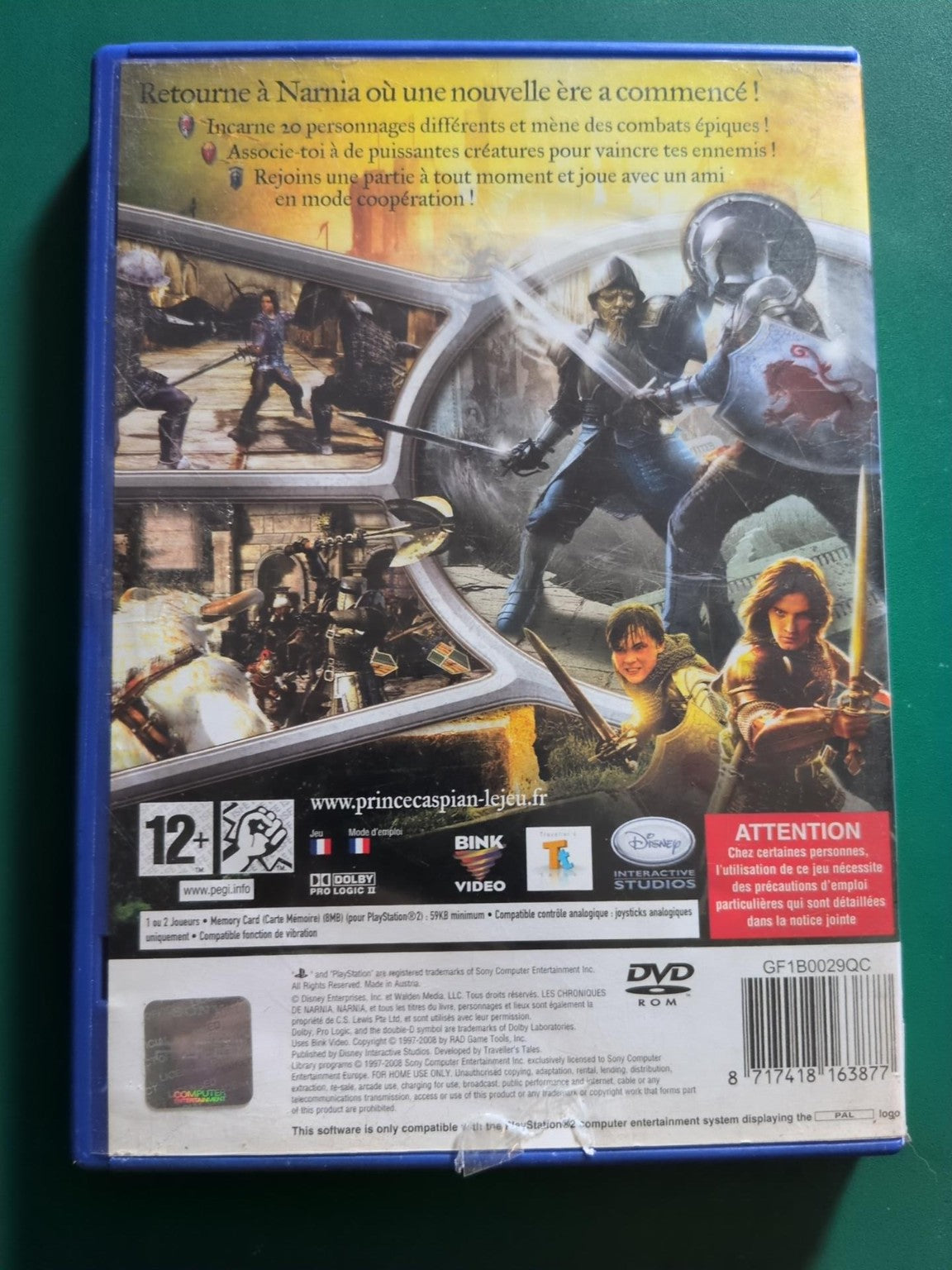 Le Monde de Narnia Chapitre 2 Le Prince Caspian PS2 PAL - face arrière