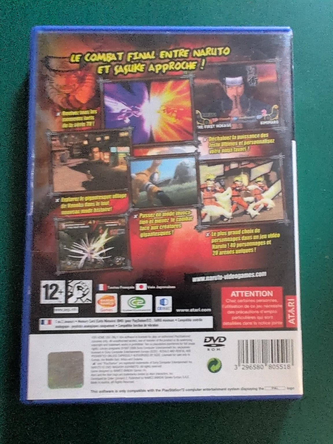 Naruto Ultimate Ninja 3 PS2 PAL - face arrière