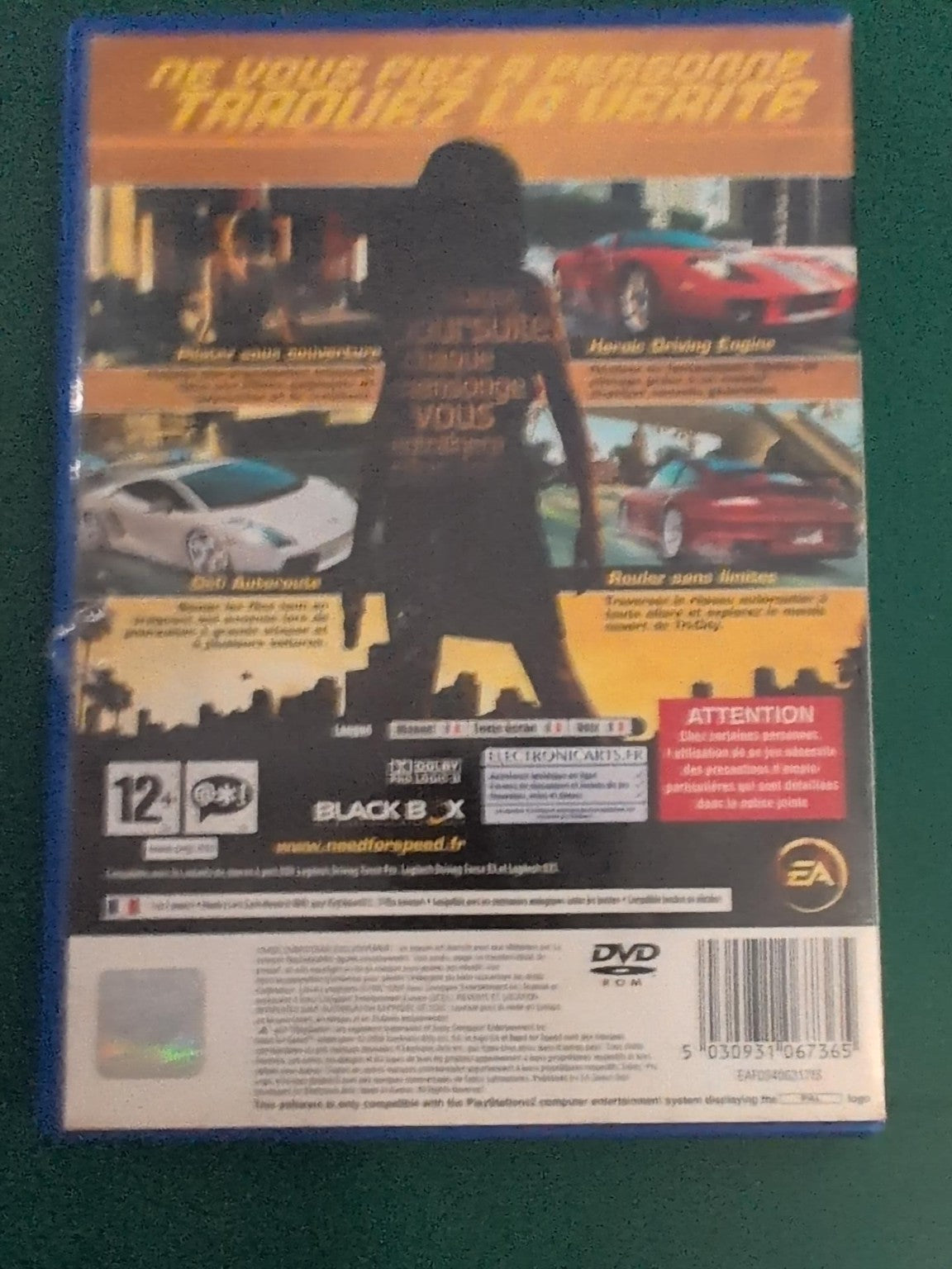 Need for Speed Undercover PlayStation 2 PS2 PAL - arrière