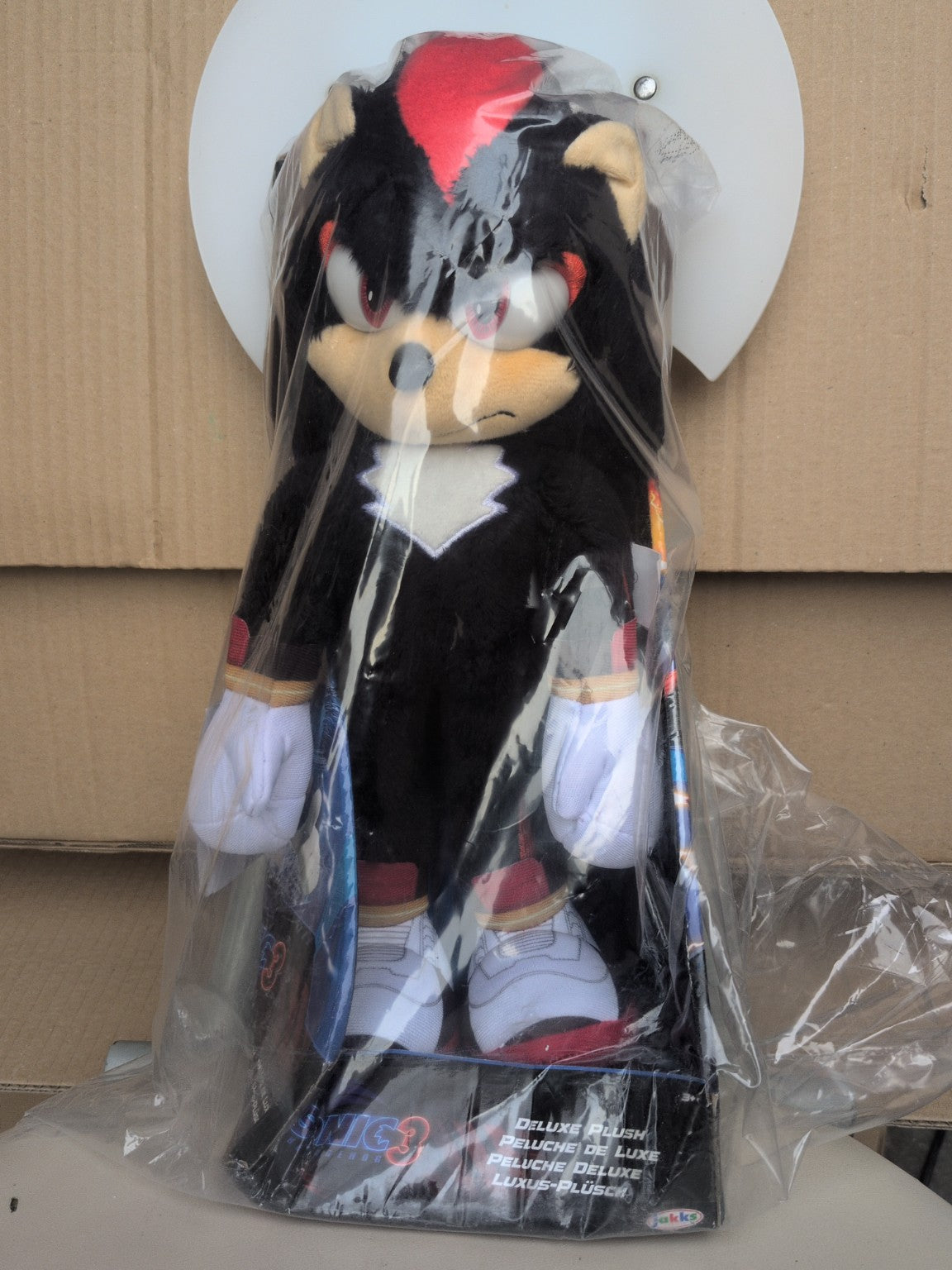 Peluche Shadow Deluxe Sonic 3 Movie Jakks Pacific en boîte